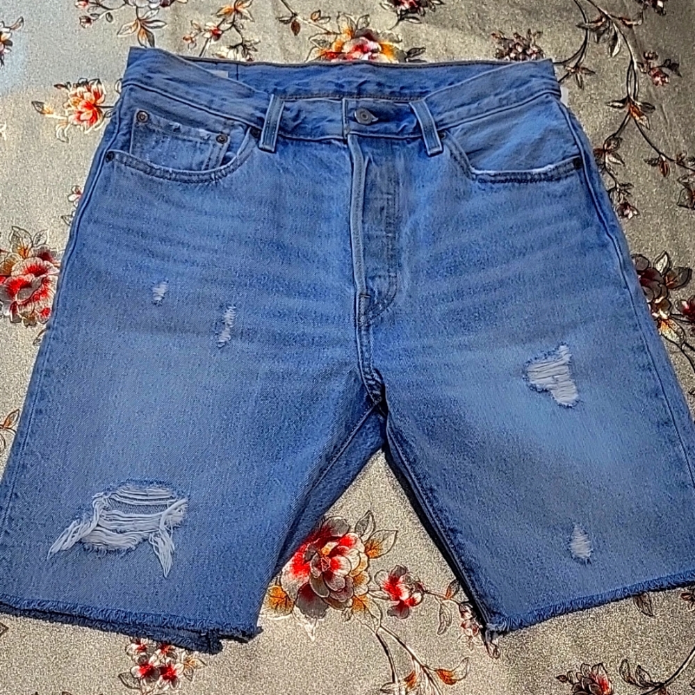 Vintage Levis Denim Shorts 501 Big E Pale Stonewash